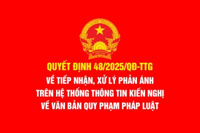 Triển khai thực hiện Quy chế tiếp nhận, xử l&yacute; phản &aacute;nh, kiến nghị tr&ecirc;n Hệ thống th&ocirc;ng tin tiếp nhận, xử l&yacute; phản &aacute;nh, kiến nghị về văn bản quy phạm ph&aacute;p luật